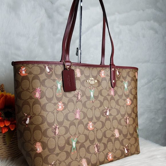 COACH REVERSIBLE CITY TOTE WITH ANIMAL PRINTS - Picture 2 of 8